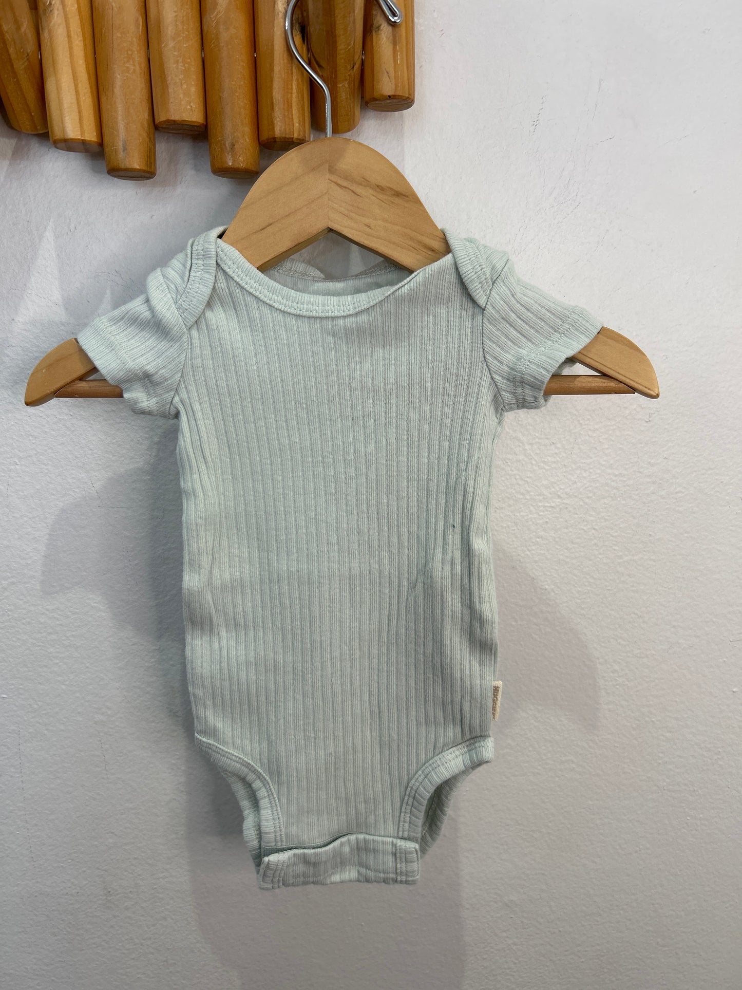 Light sage ribbed onesie newborn