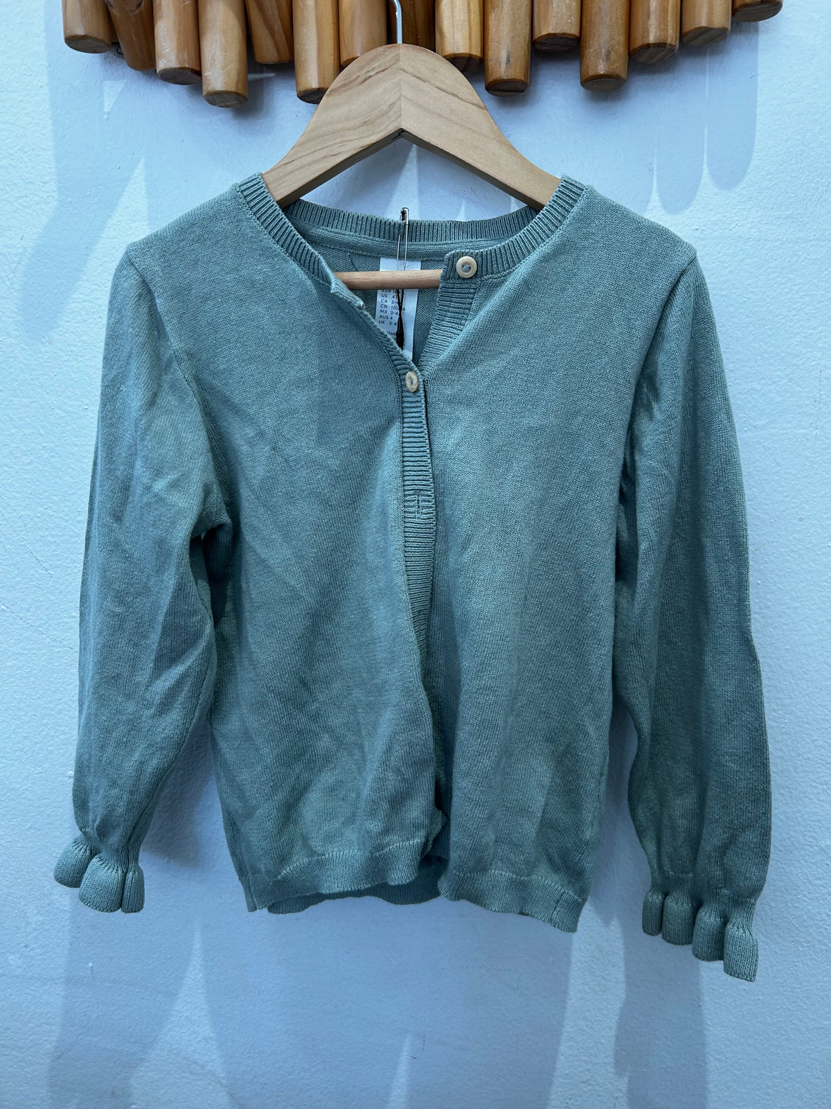 Sage cardigan 3-4y