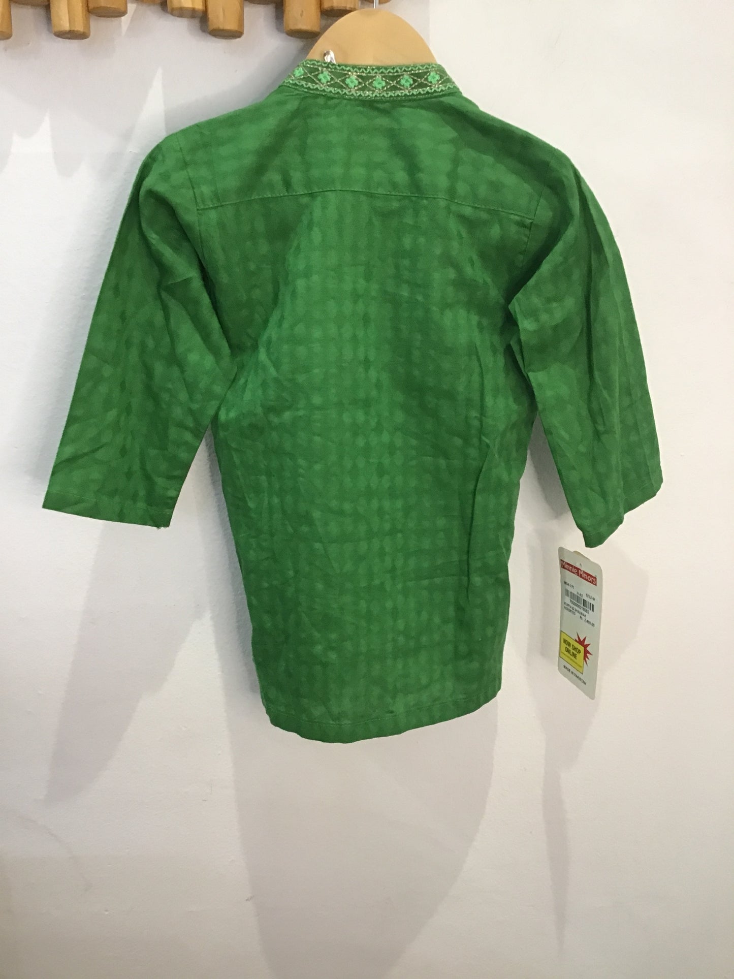 Green cotton kurta 12-24m NEW