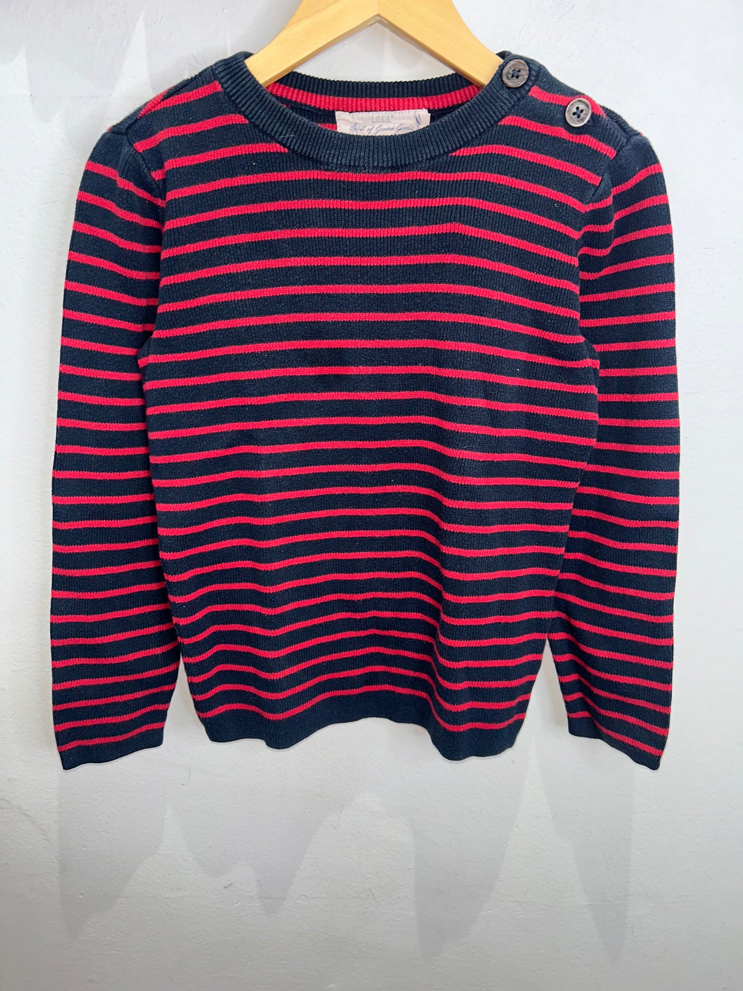 Red stripes sweater 6-8y