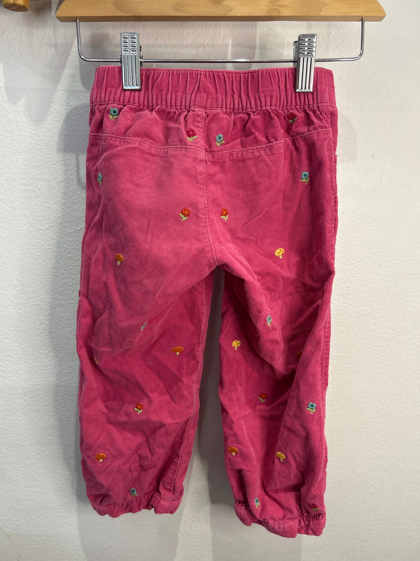 Pink cord embroidery pants 3y