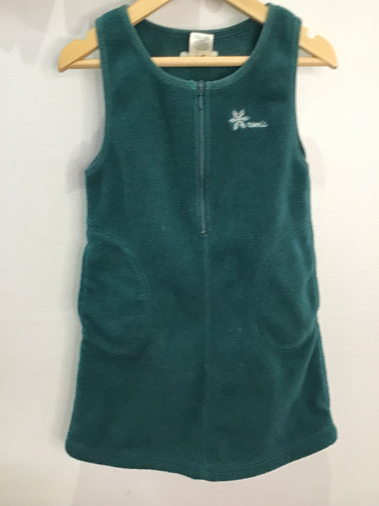 Roots green fleece pinafore 4y