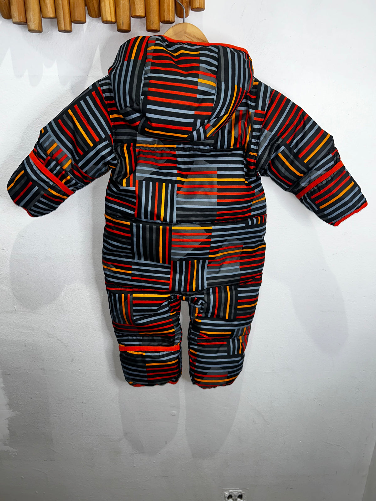 Columbia striped snowsuit 6-12m