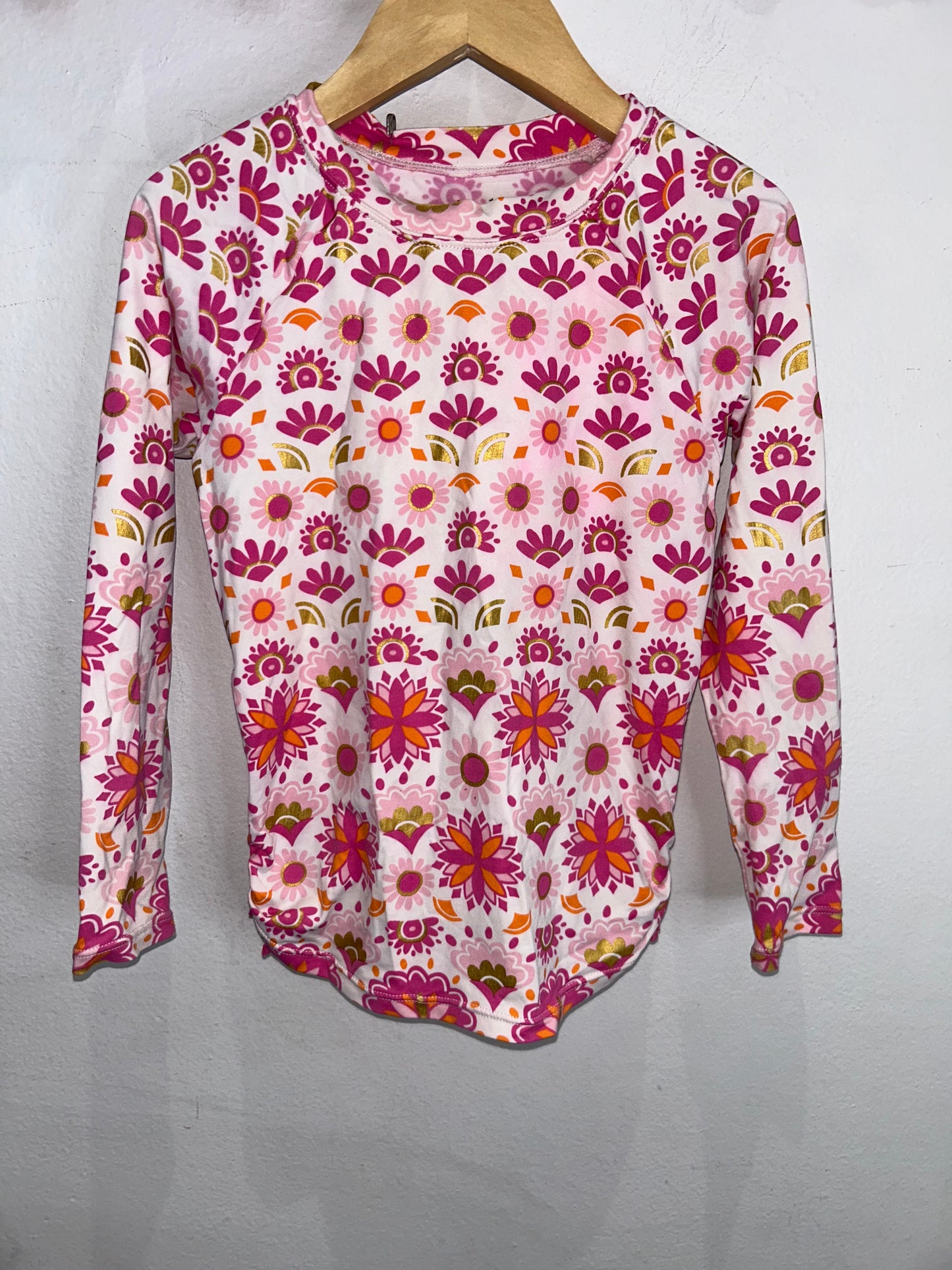 Hatley pink print rashguard 5y