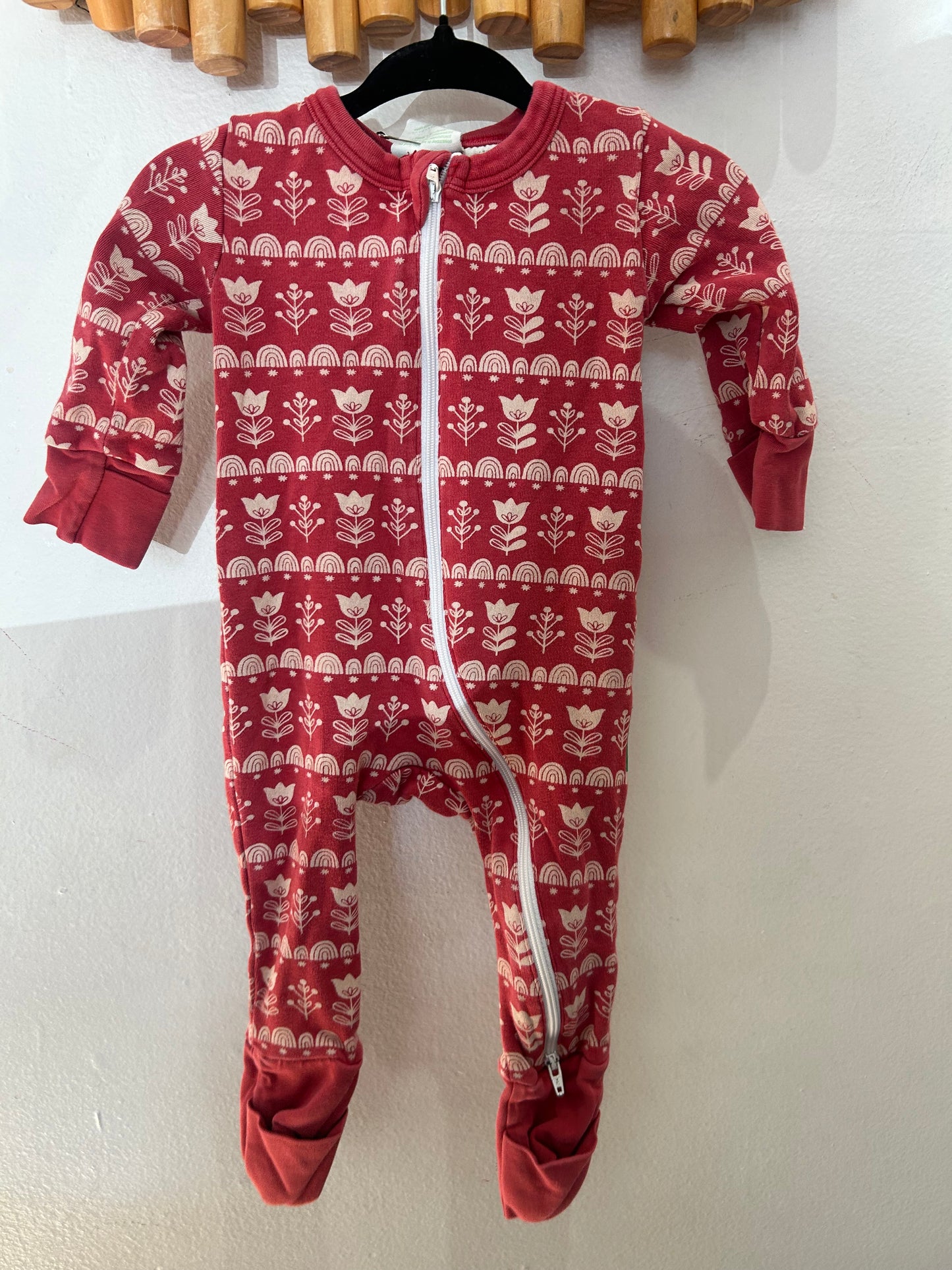 Parade Organics red tulip sleeper 0-3m