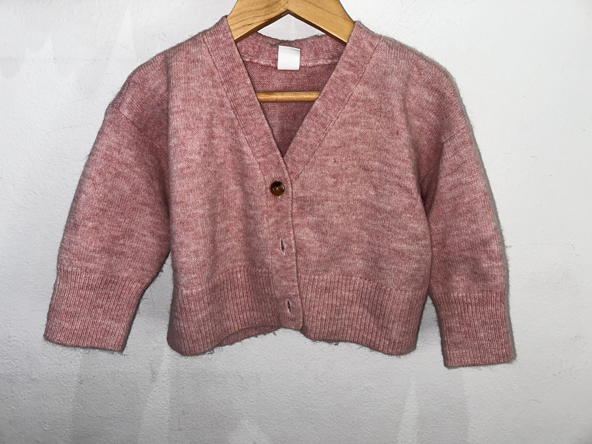 Pink knit cardigan 18-24m