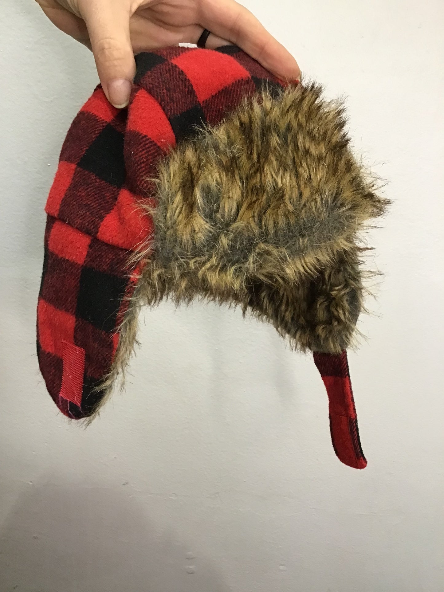 Buffalo plaid aviator hat 6-12m