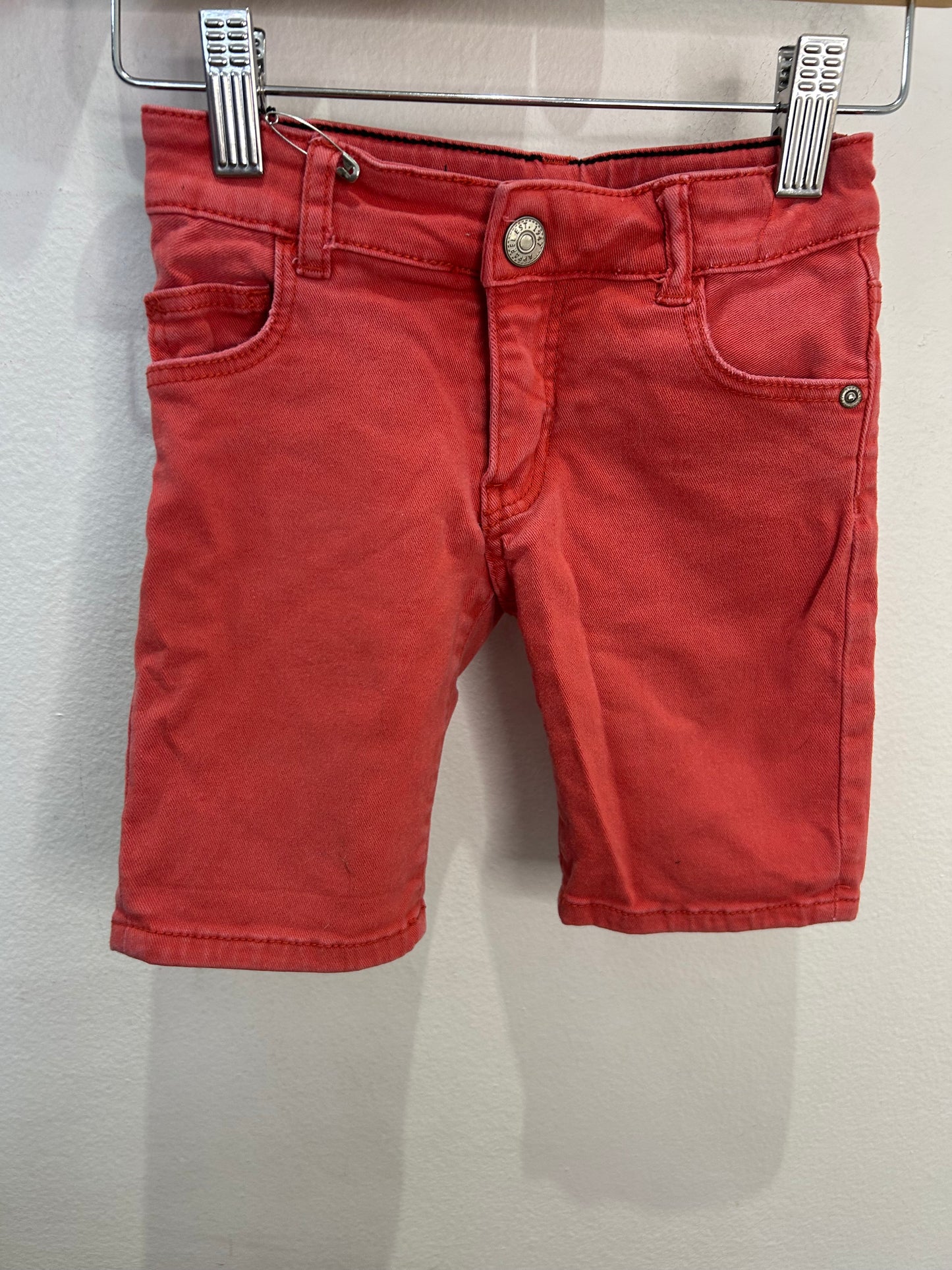 Red denim shorts 2-3y