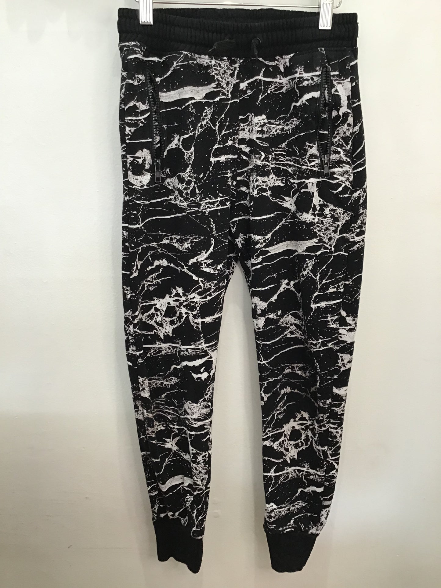 Black marbled joggers 10-11y