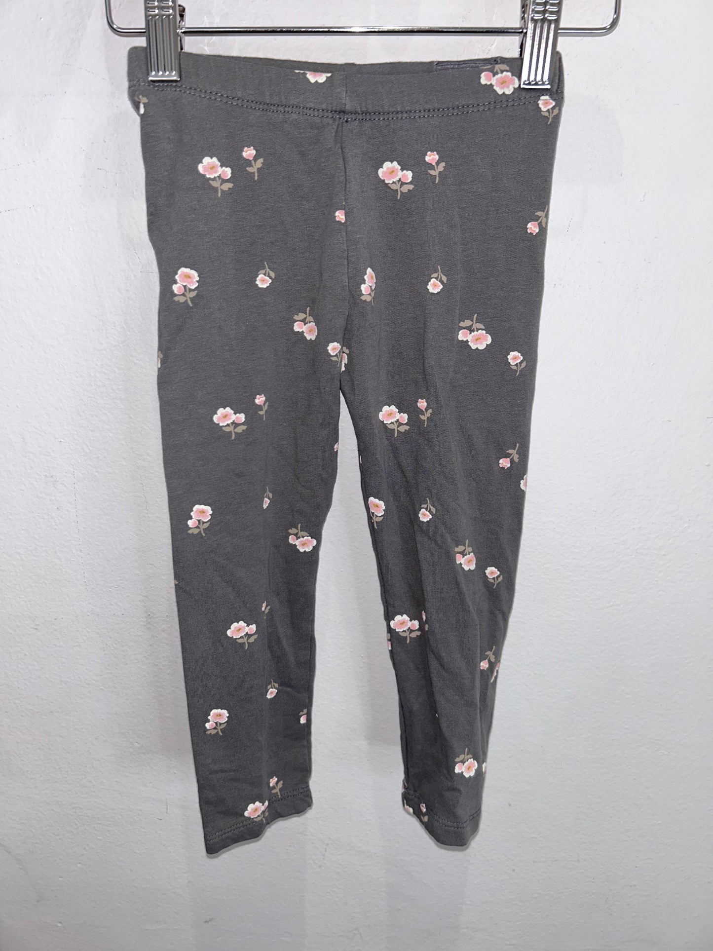 Grey floral leggings 18-24m