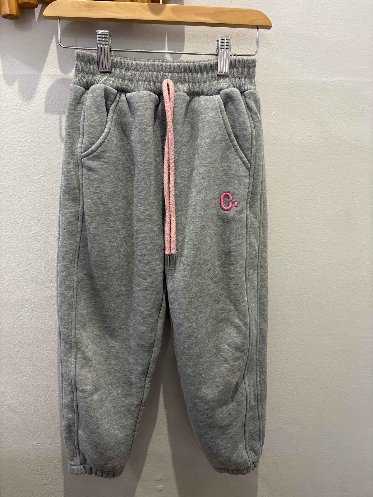 Fleece lined grey joggers 7-8y