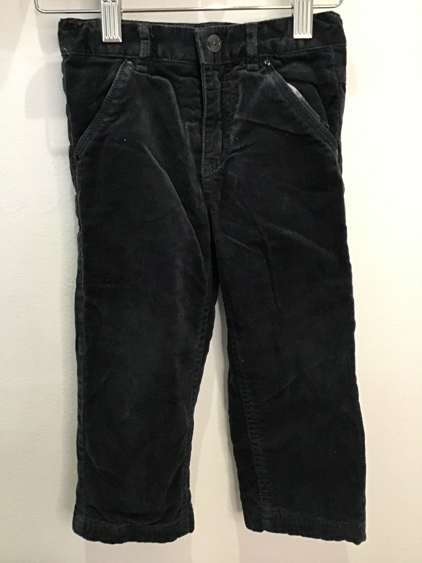 Black cotton lined corduroys 3y