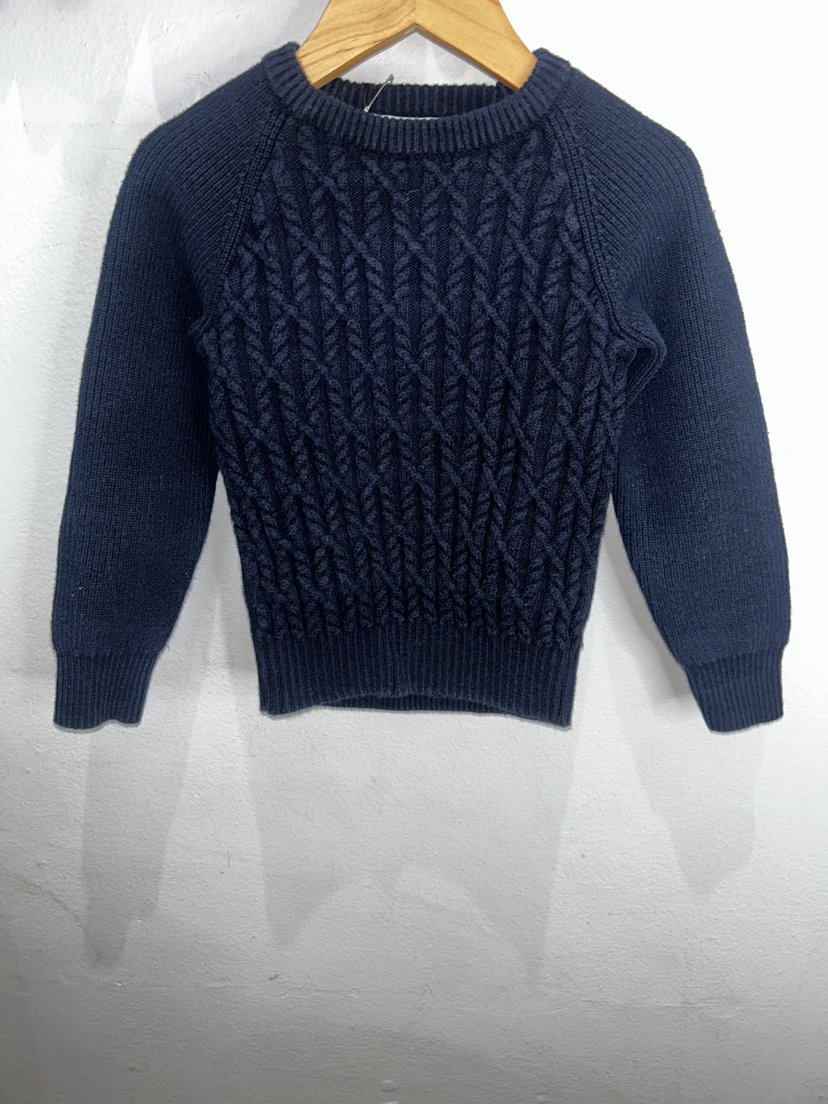 Jacadi navy cable knit sweater 4y