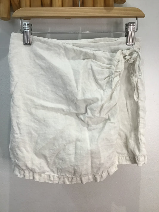 Skort white linen 11-12y