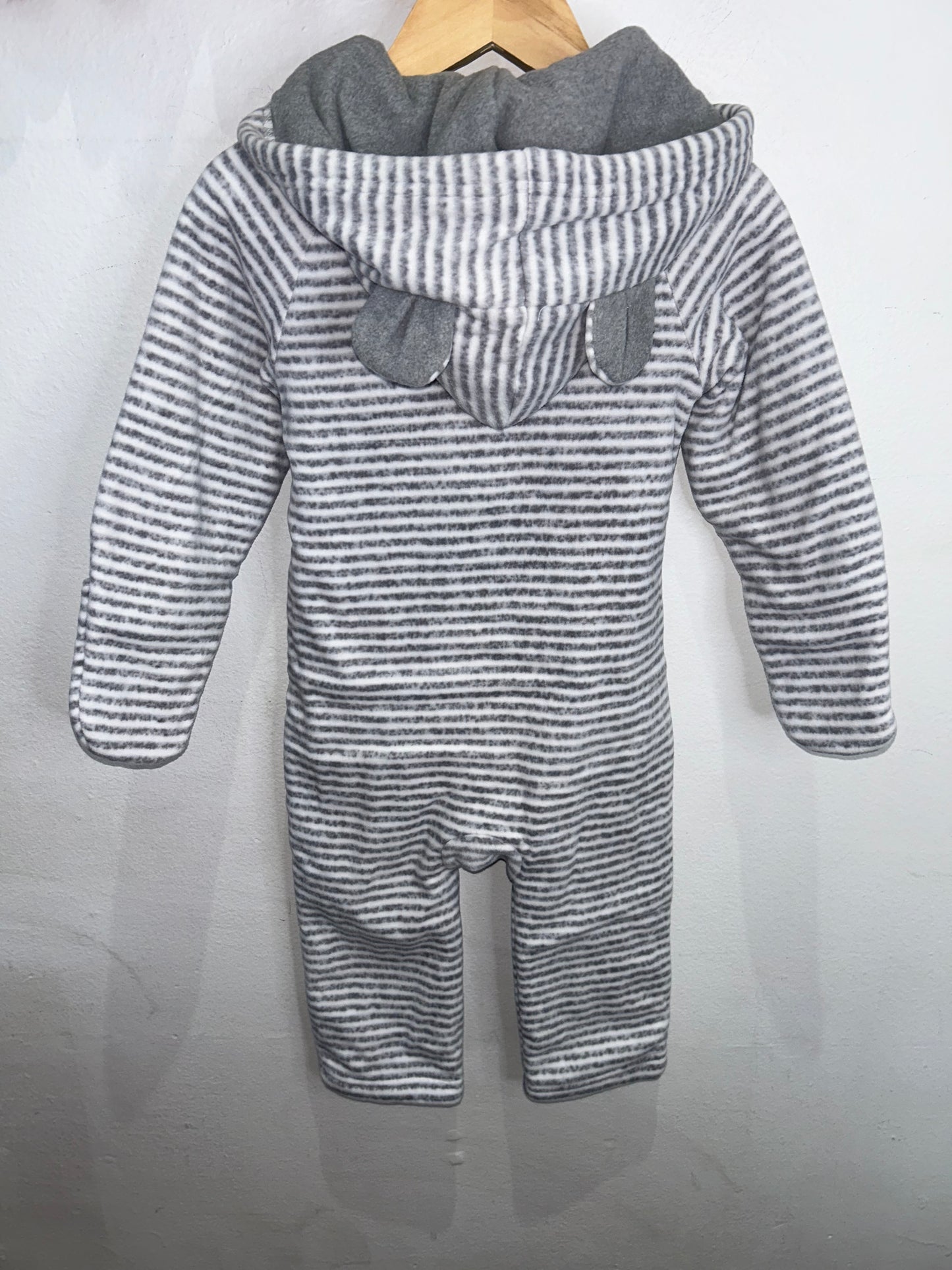 Fleece striped bunting 18-24m NEW