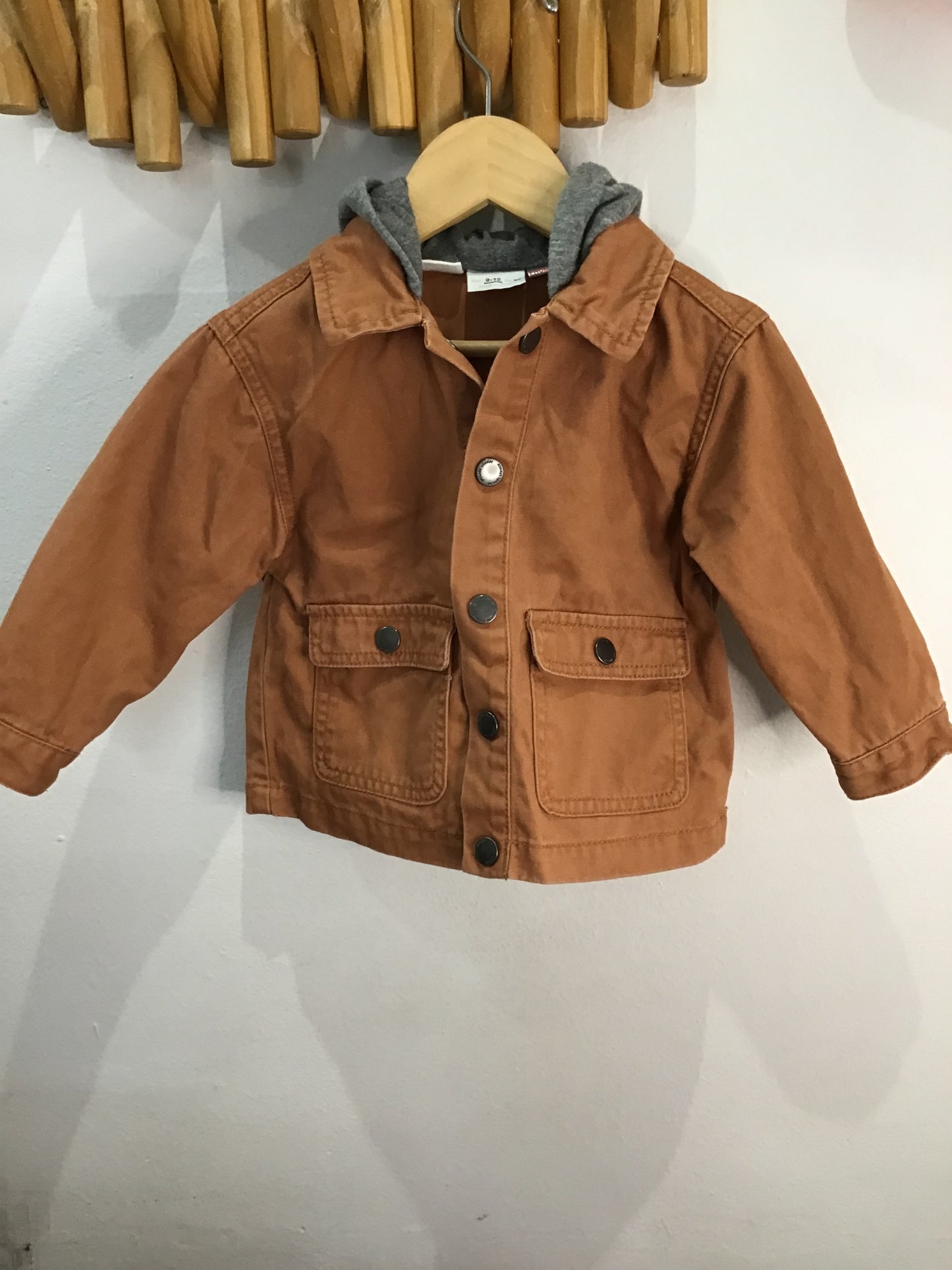 Shirt denim brown Mickey 9-12m