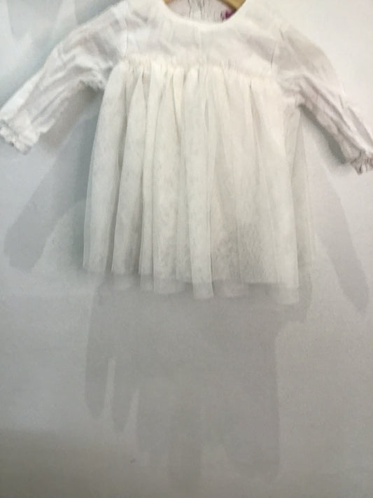 Dress white tulle 0-3m
