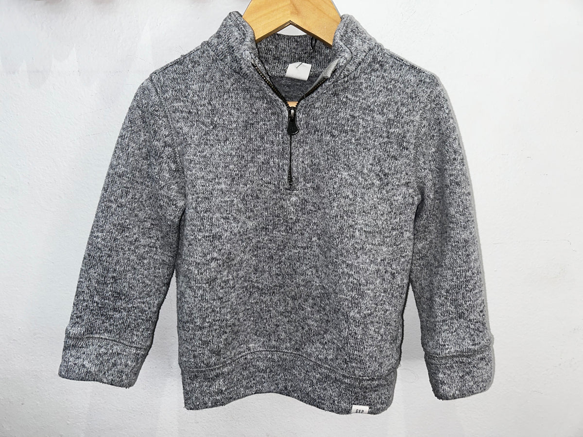 Grey knit quarter zip 2y
