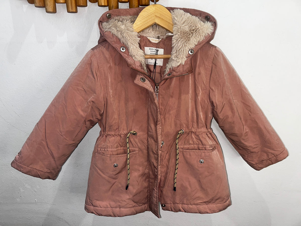 Blush pink light puffer jacket 3-4y