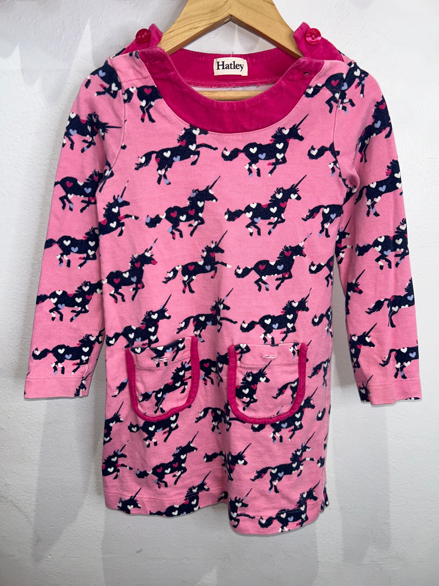 Hatley unicorns pocket dress 4y