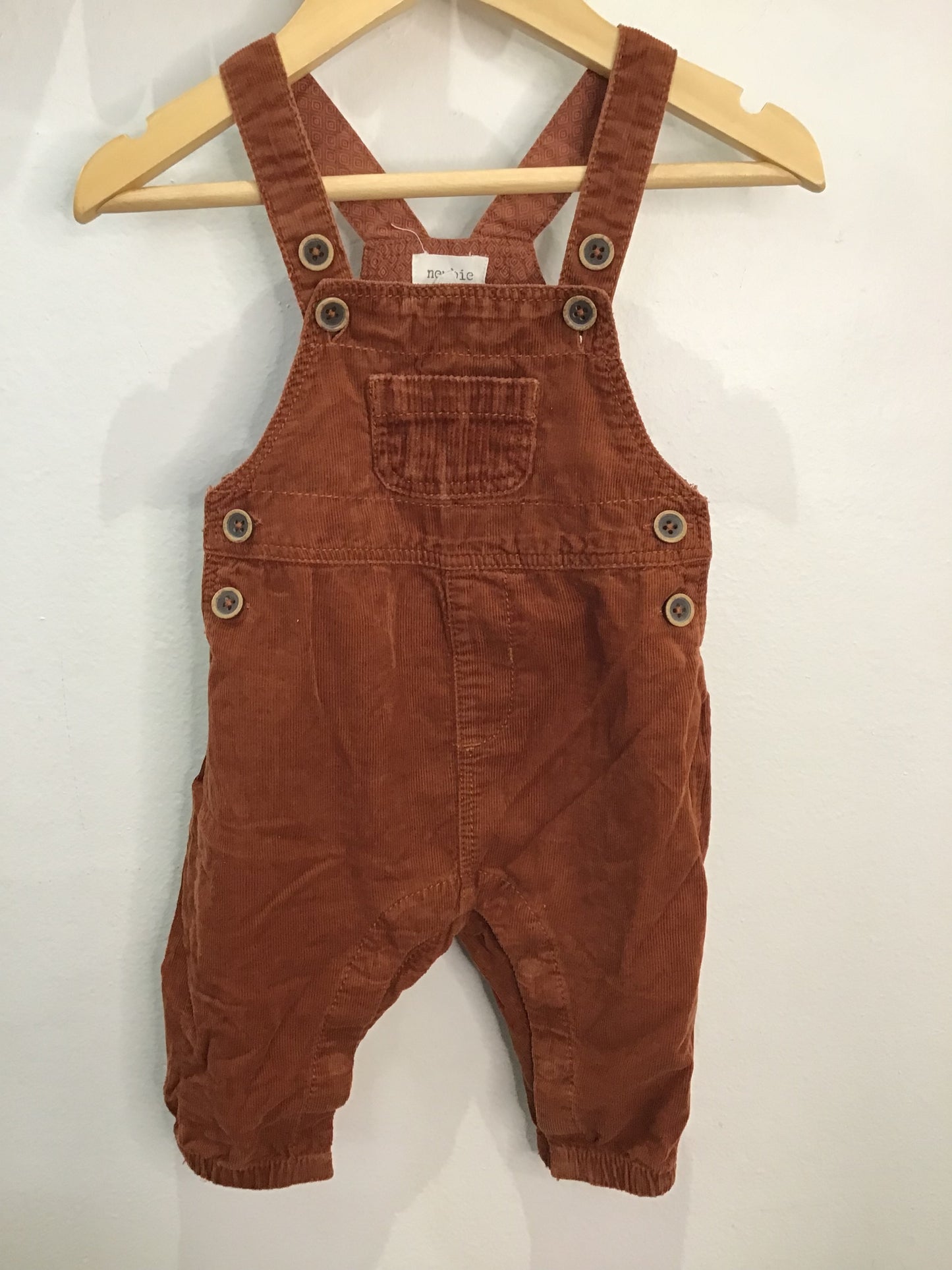 Soft corduroy brown romper 2-4m