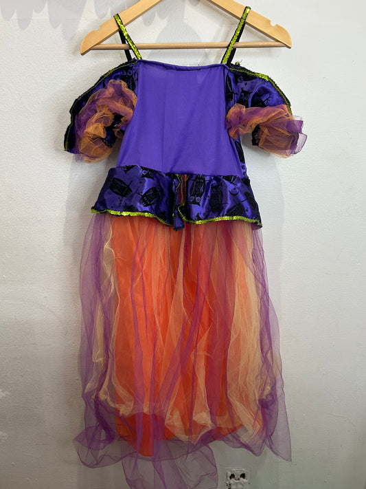Orange and purple witch costume 6-8y