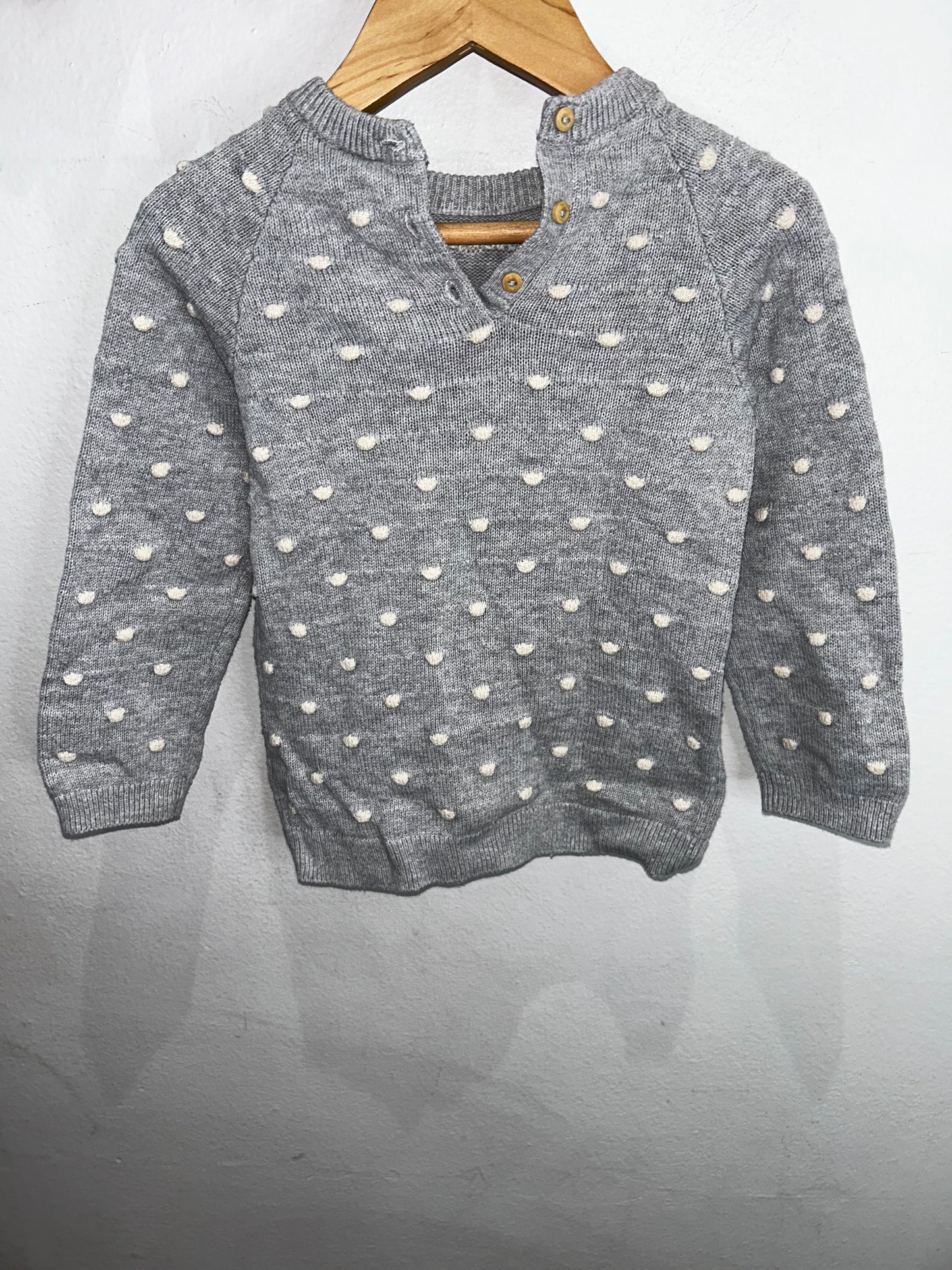 Grey nubby sweater 18-24m