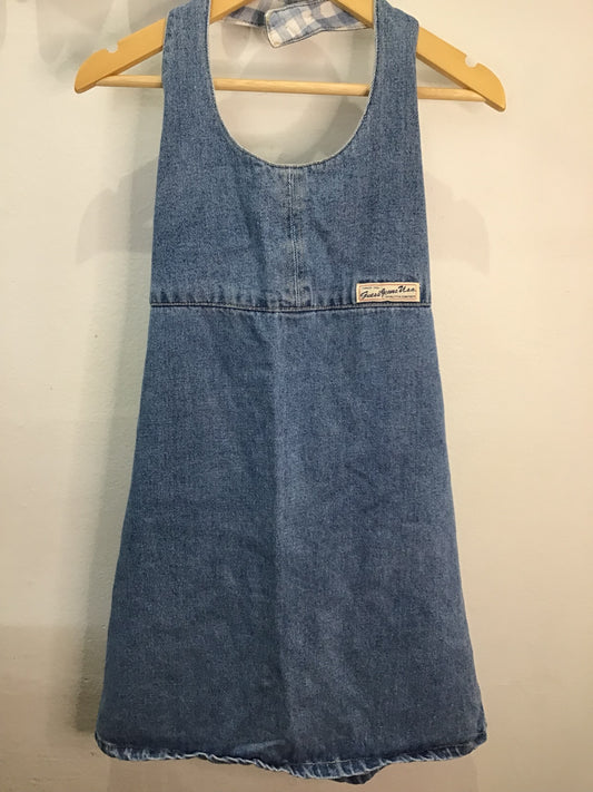 Vintage halter denim skirt romper 8y