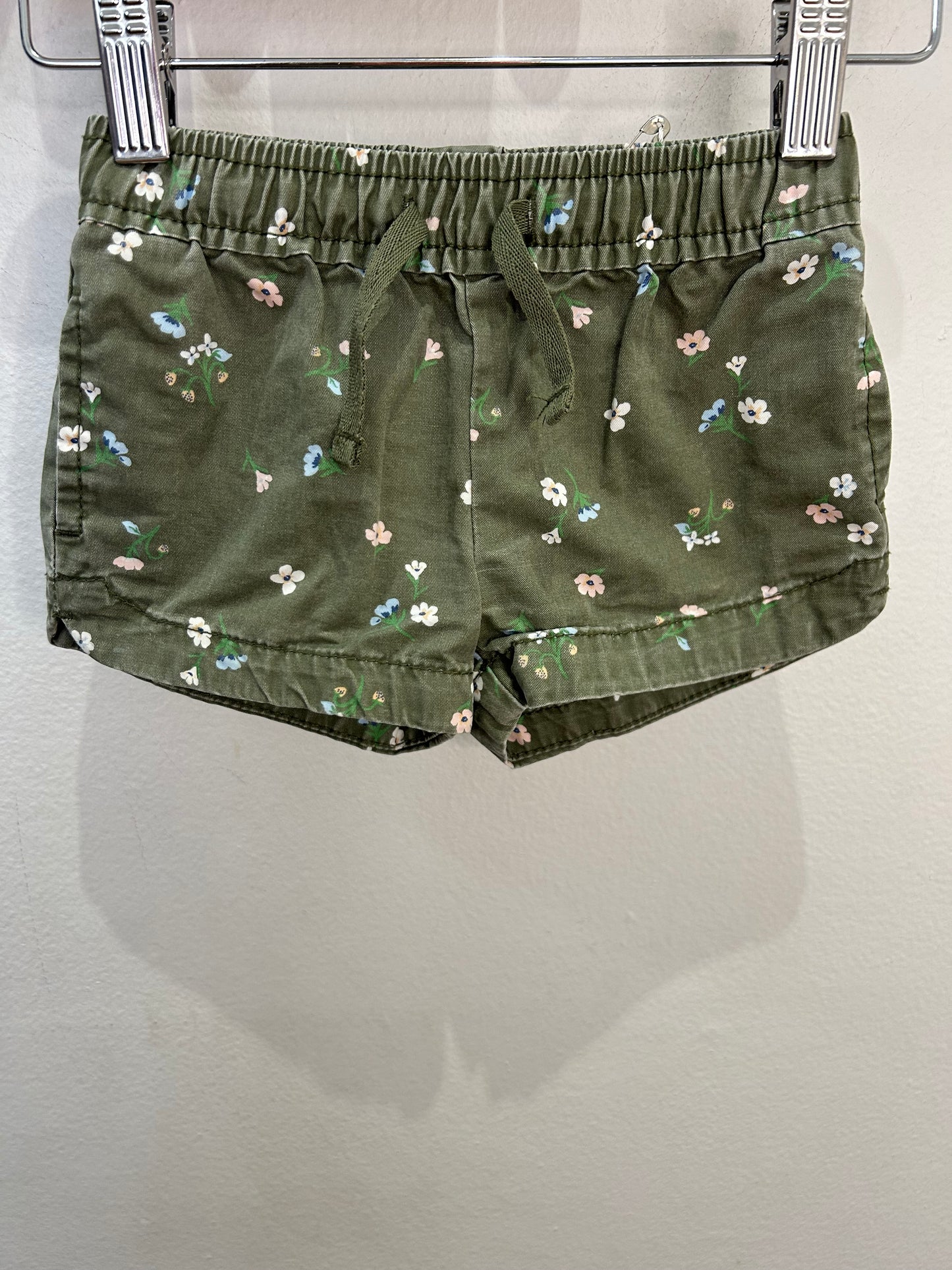 Olive floral shorts 12m