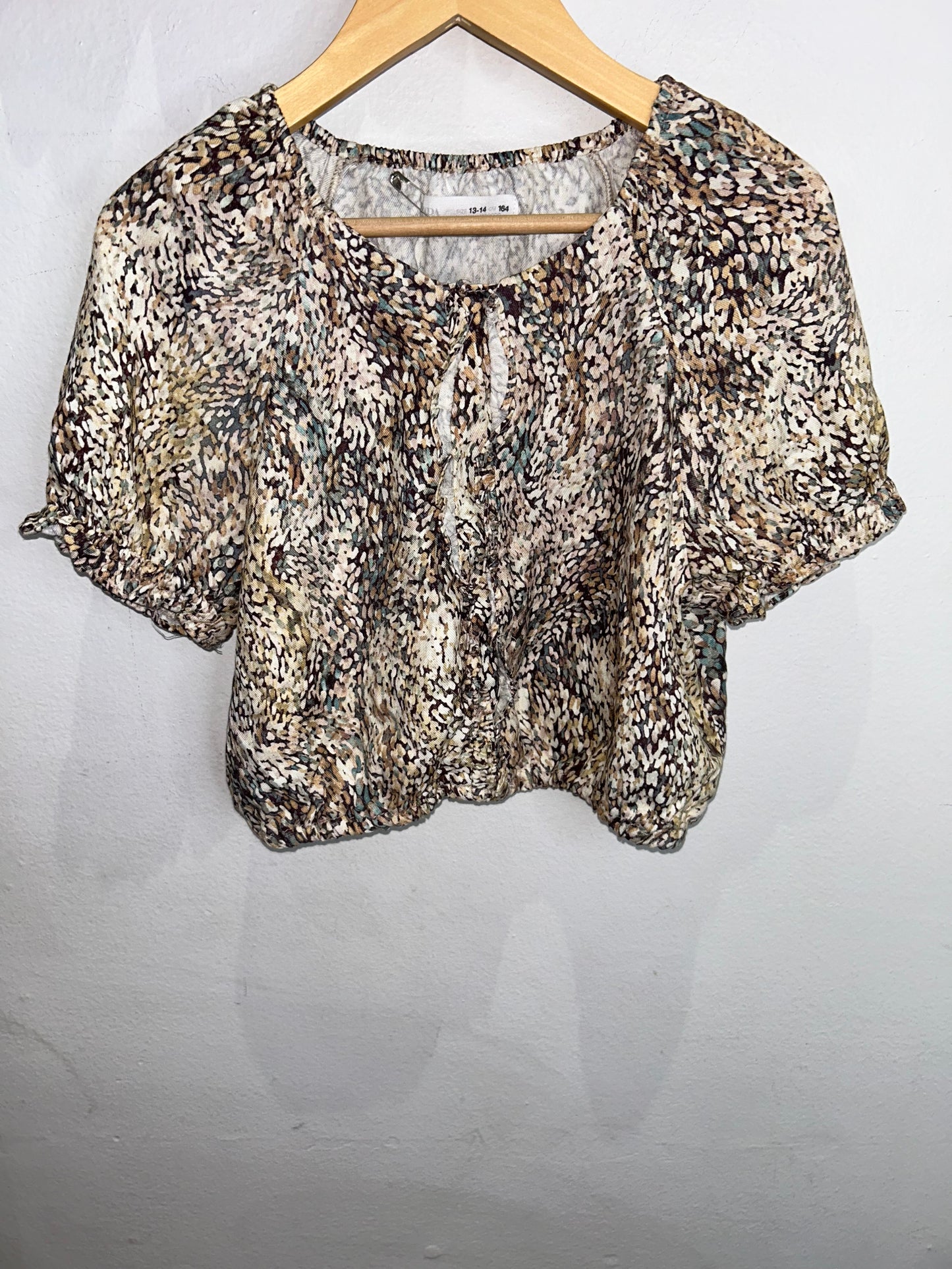 Brown balloon blouse 13-14y