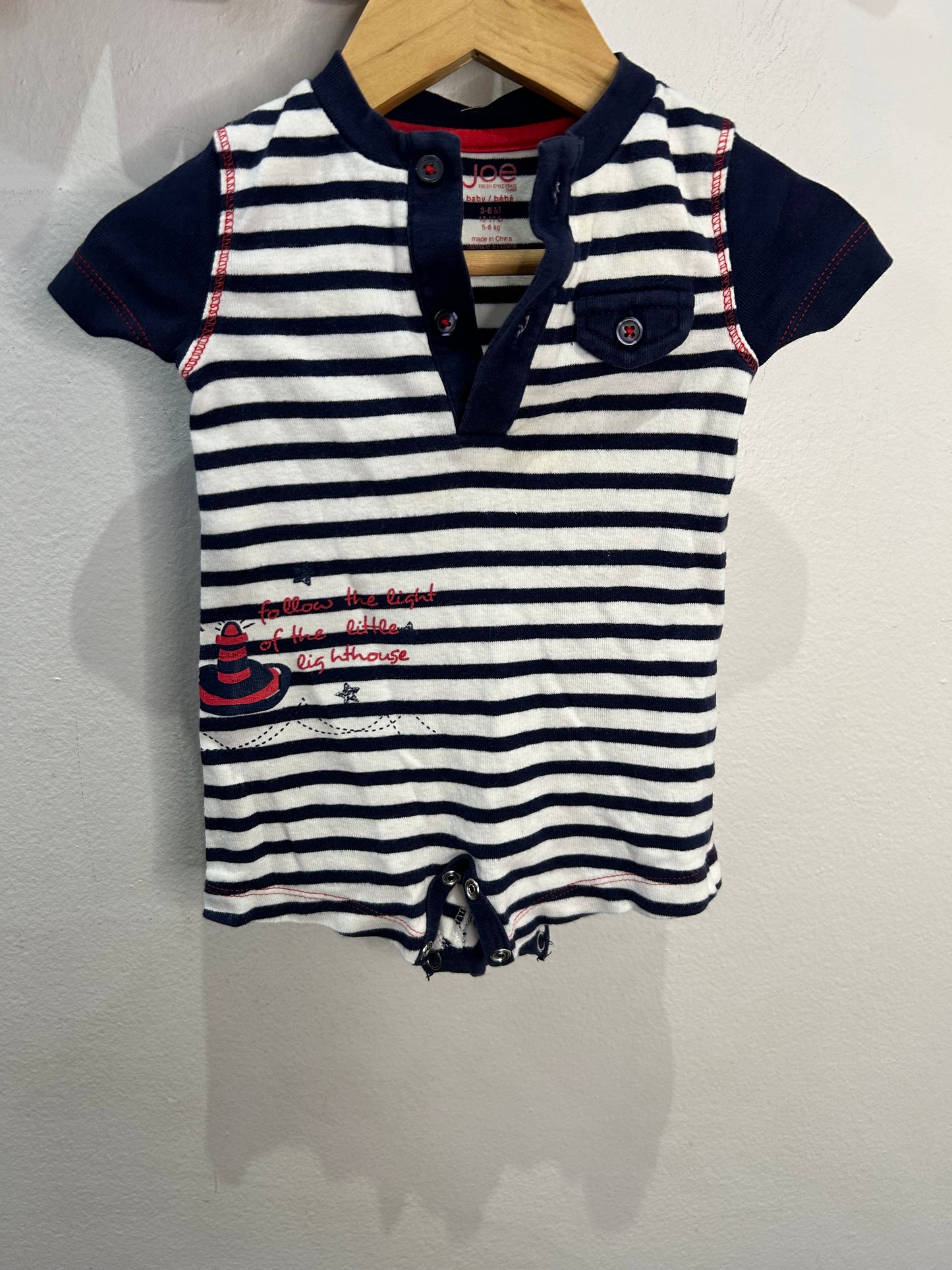 Lighthouse shorty romper 3-6m