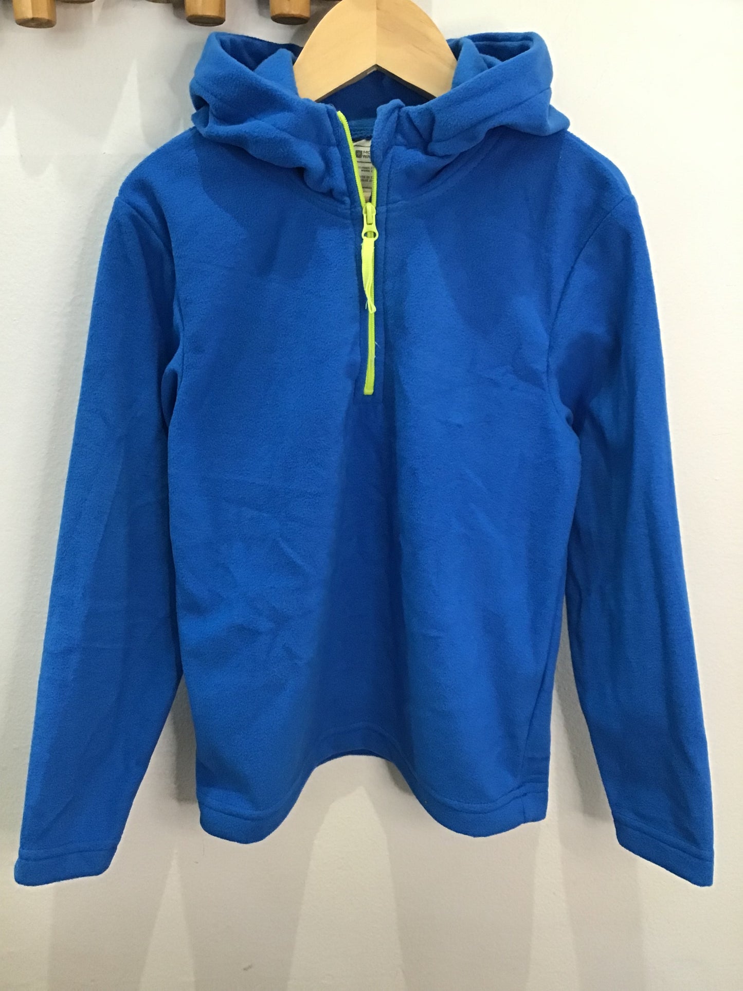 Mid blue quarter zip fleece hoodie 5-6y