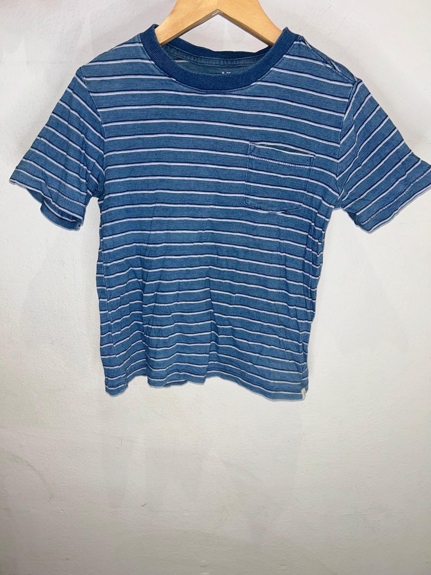 Mid blue stripes tee 4y