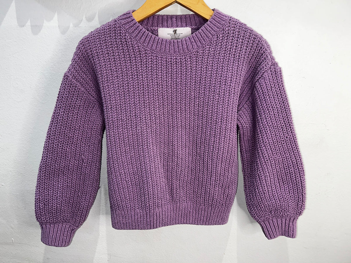 Lavender knit sweater 4-6y