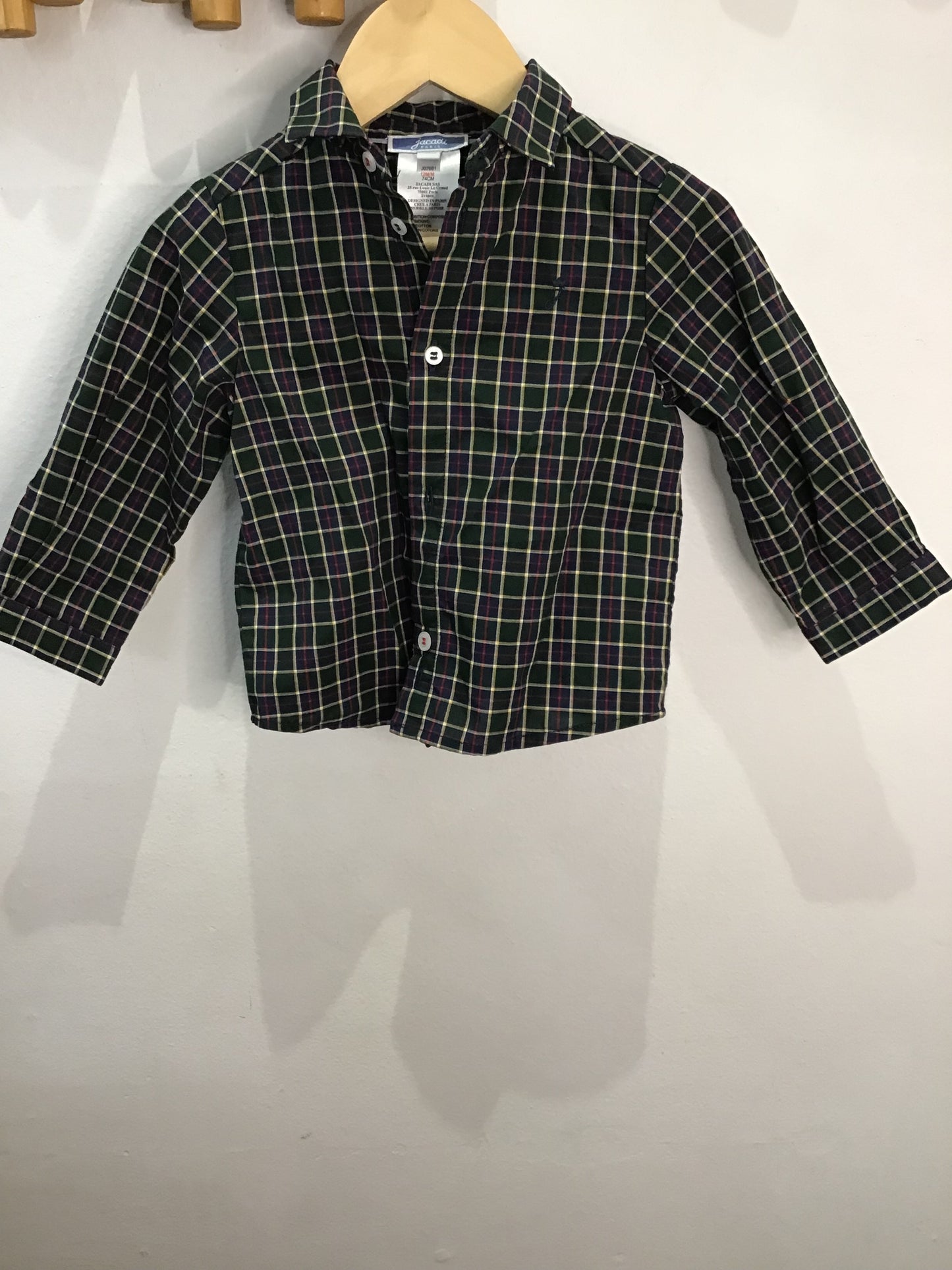 Shirt green checkered 12m