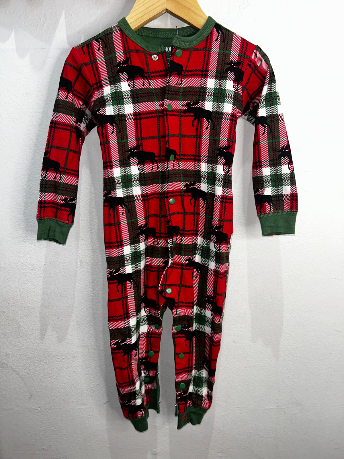 Christmas checkered moose sleeper 18-24m