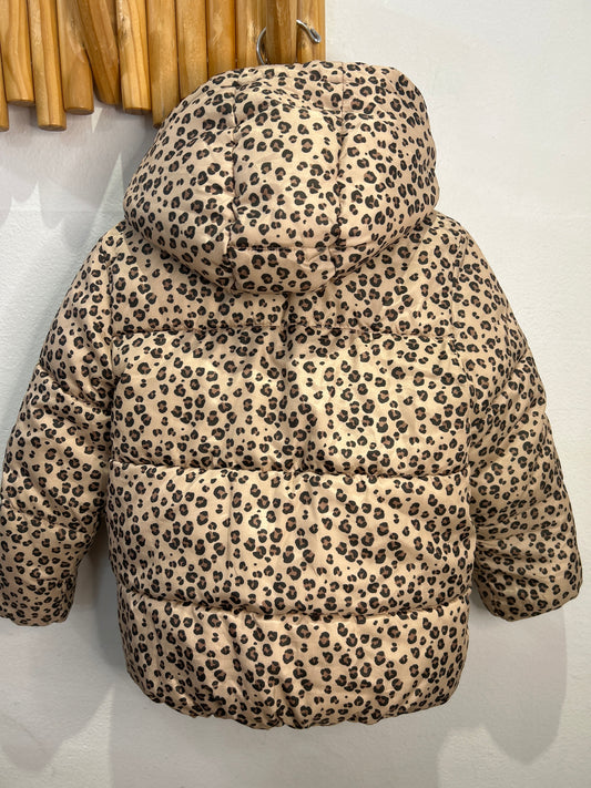 Leopard light weight puffer jacket 3-4y