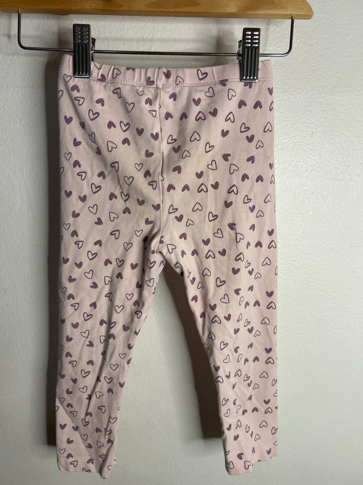 Purple hearts leggings 2-3y