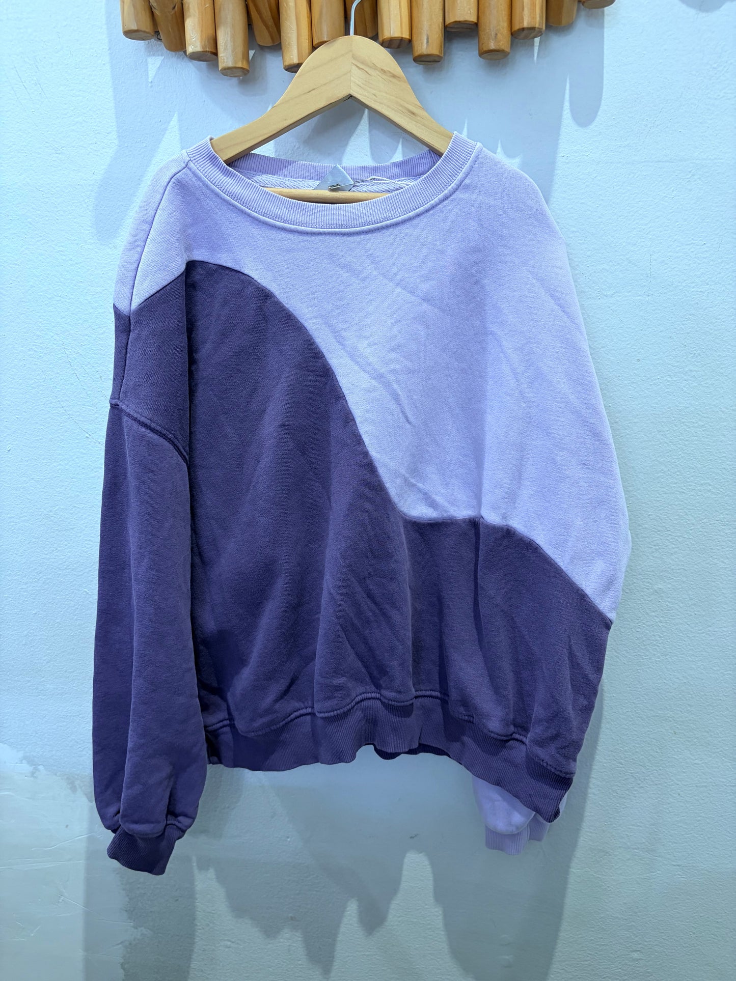 Purple two tone pullover 10-12y