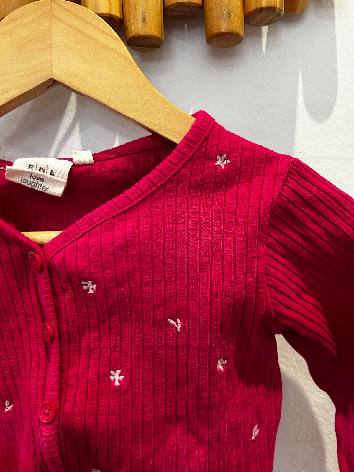 Hot pink ribbed cardigan 5-6y
