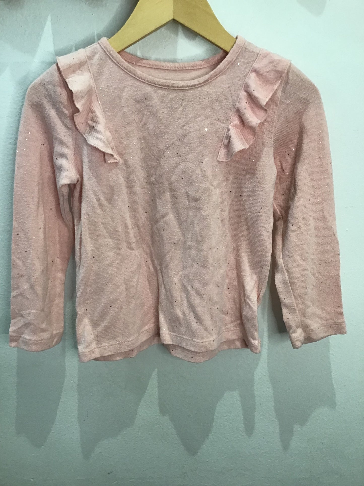 Tee pink sparkly knit 3y