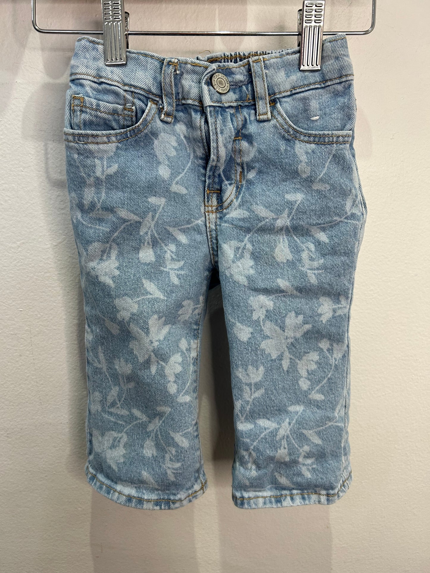 Wide leg floral jeans 12-18m