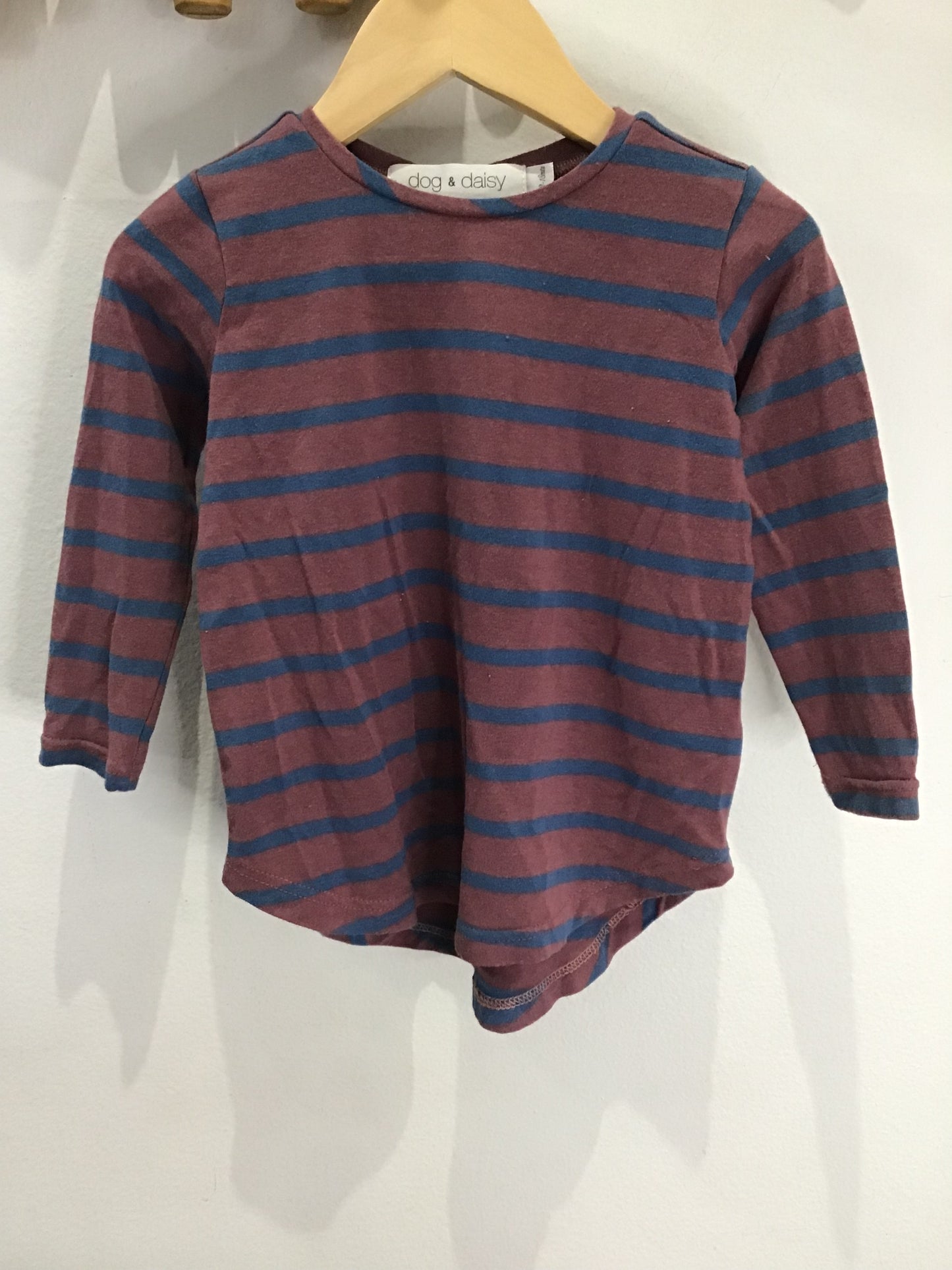 Dog and daisy striped longsleve 12-18m