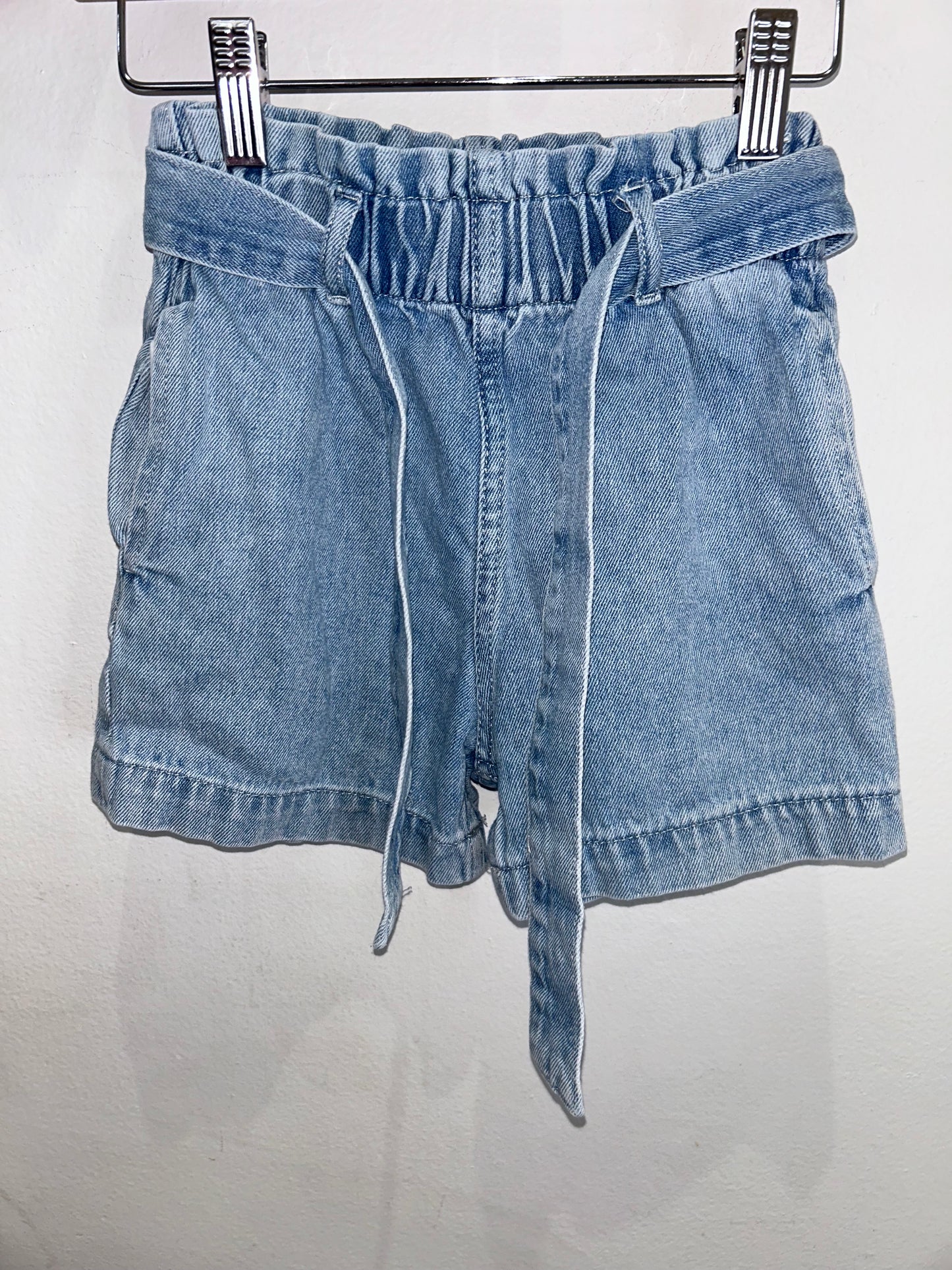 Paperbag lightwash shorts 7-8y