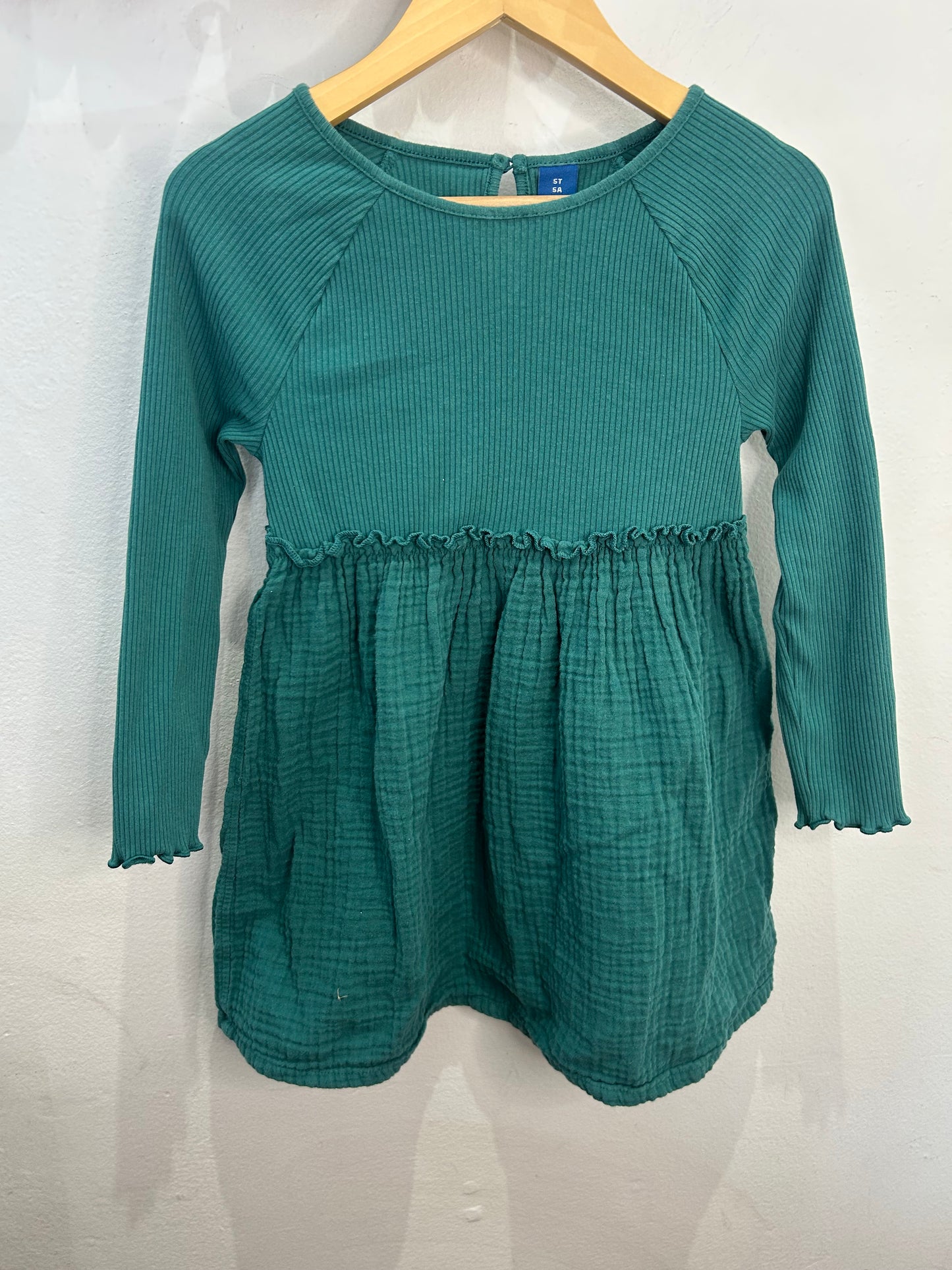 Teal texture dress 5y