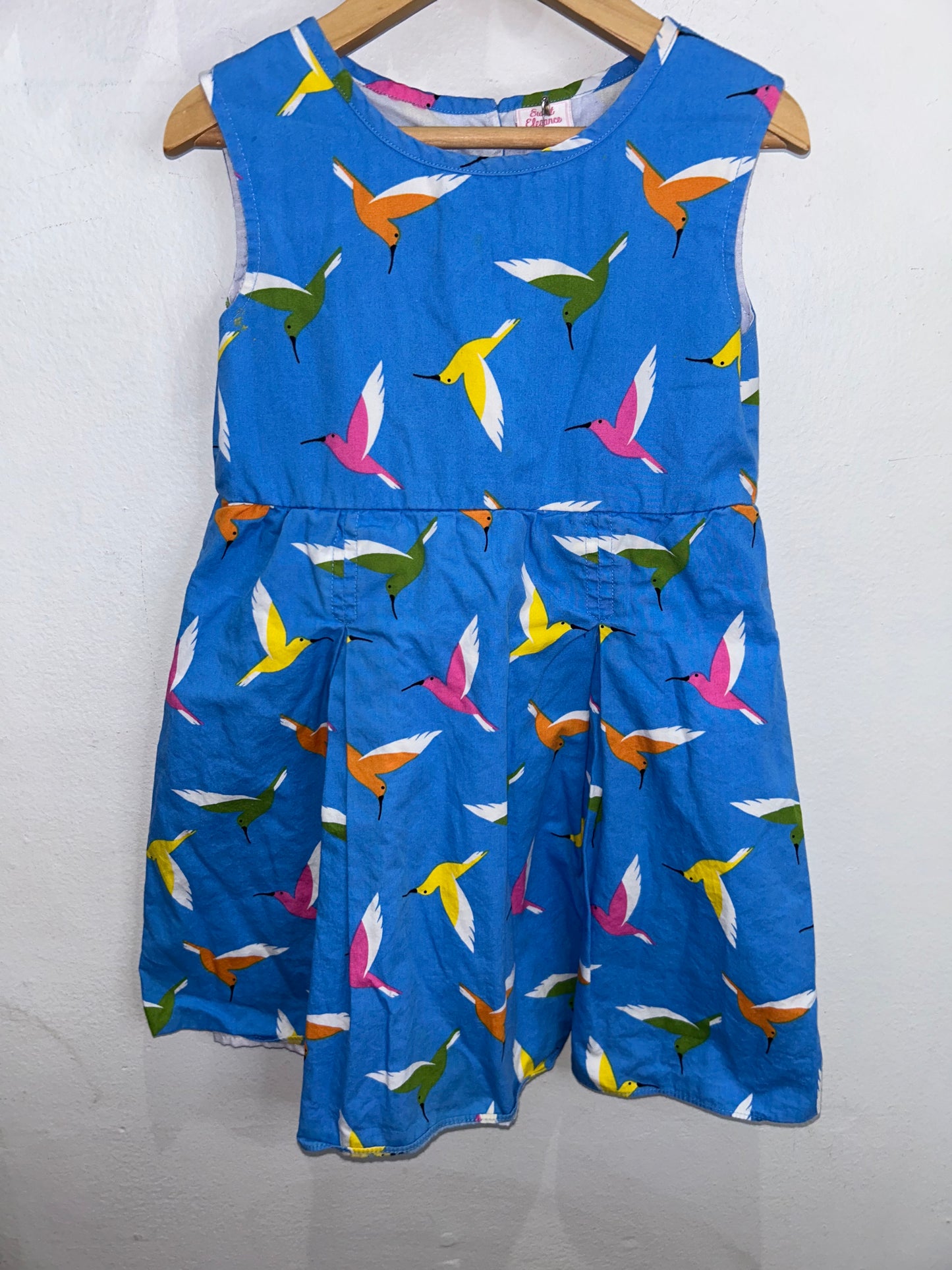 Hummingbird lined dress 3-4y