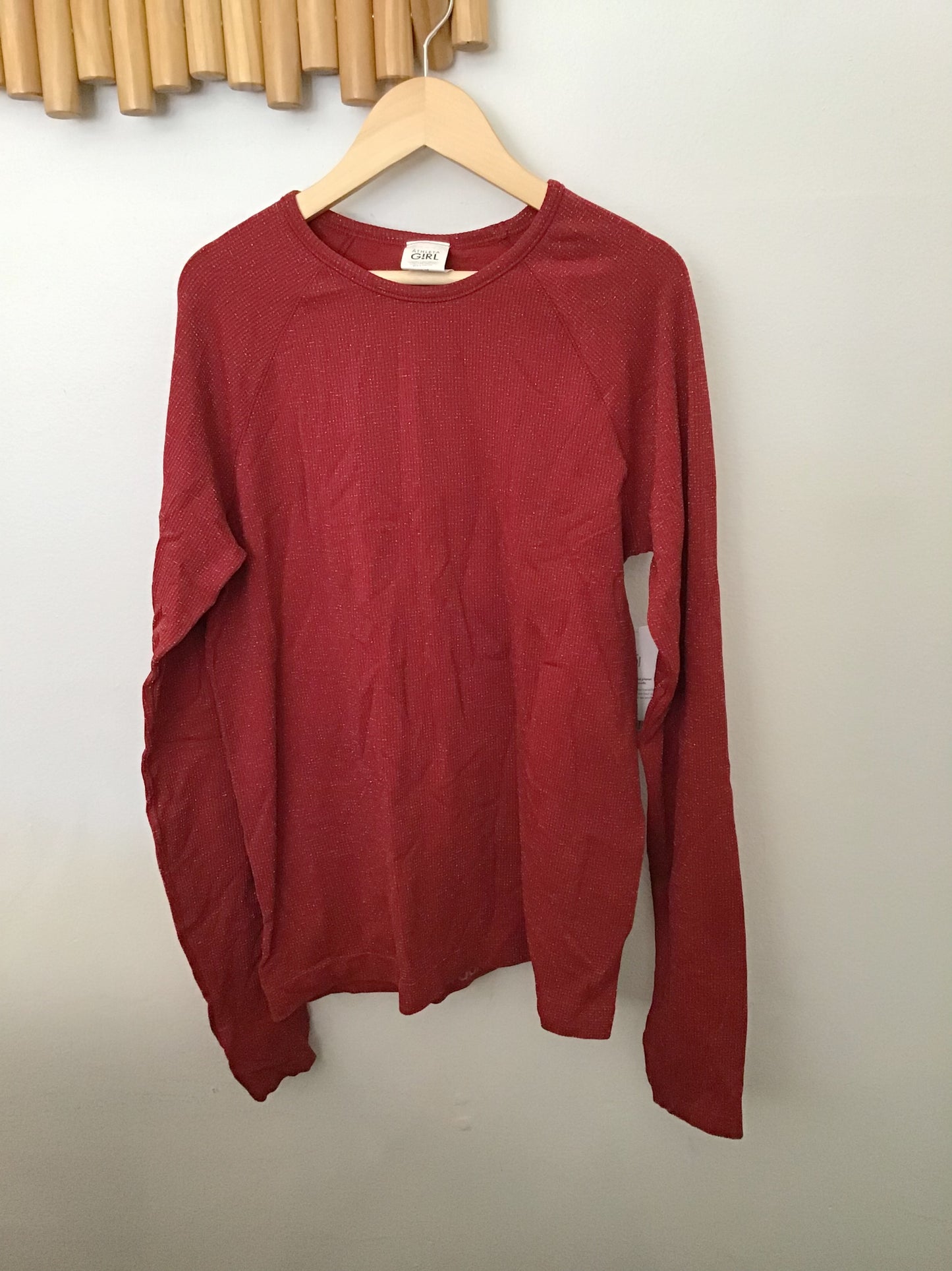 Athleta red sparkly long sleeve 16y