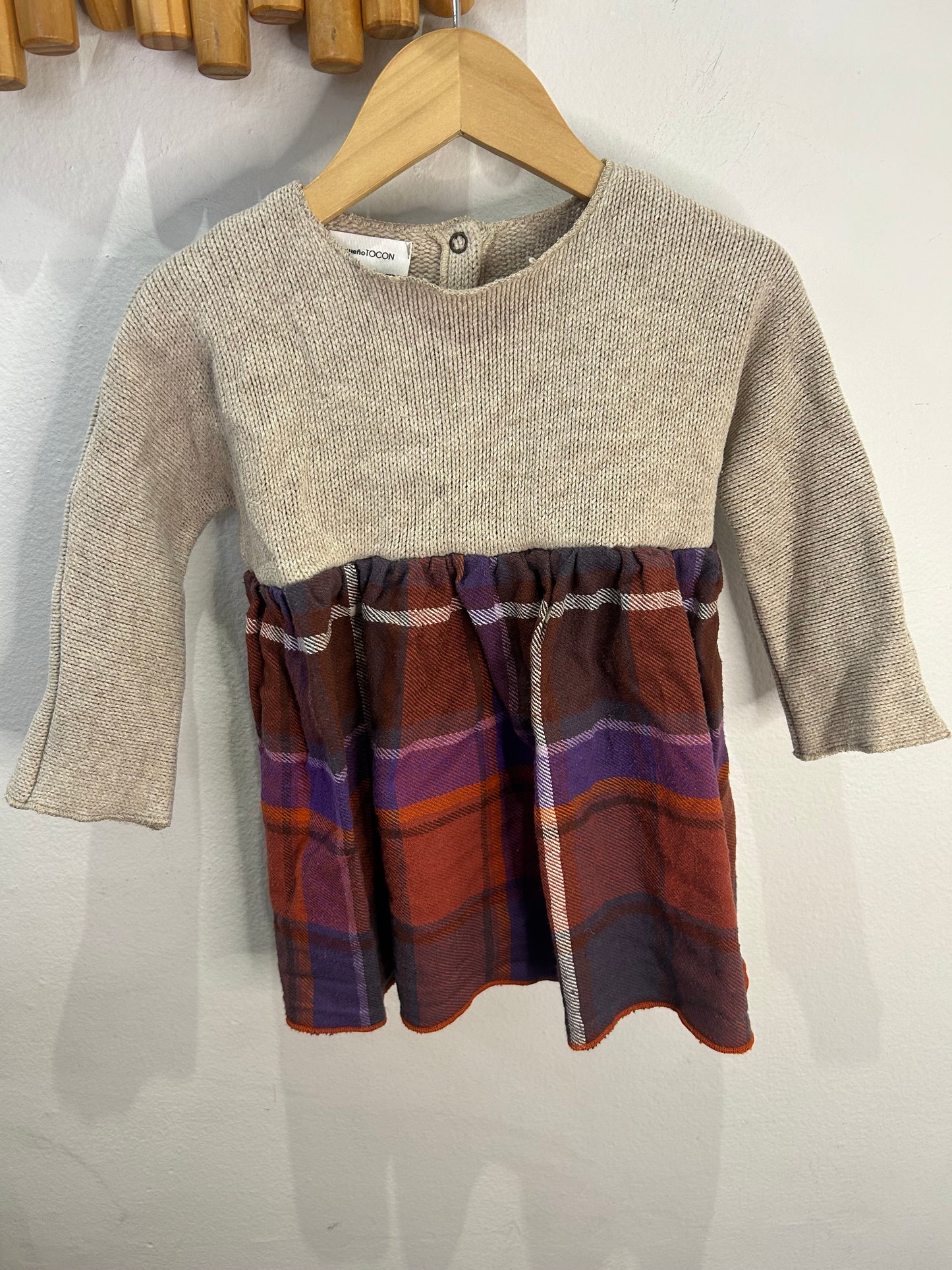 Flannel bottom sweater dress 18m