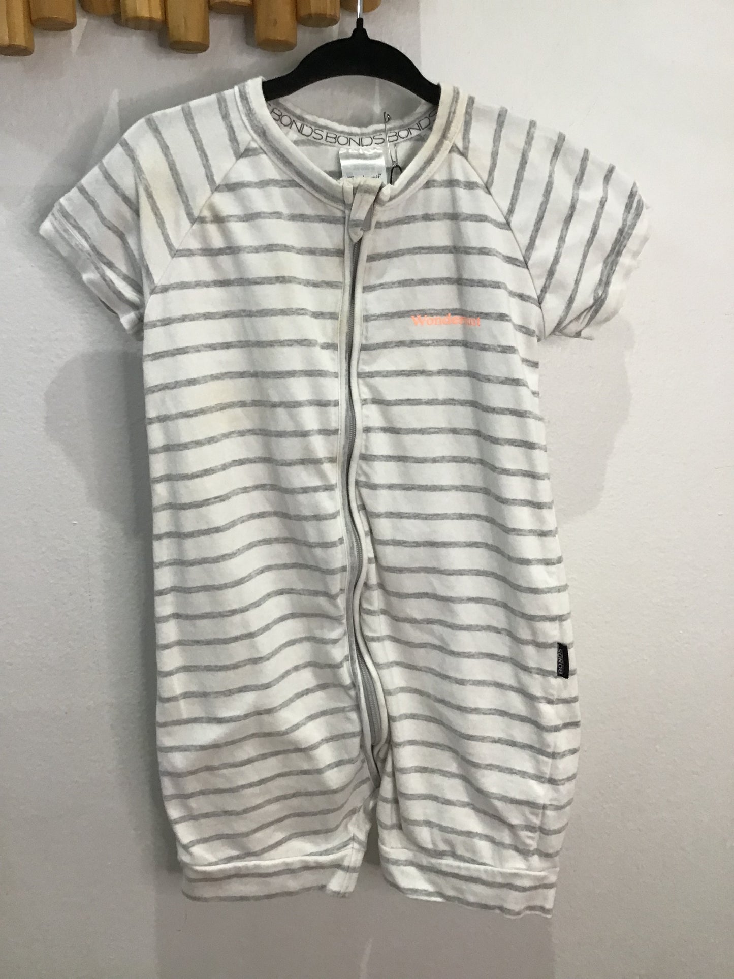 Grey stripes shorty wondersuit 18-24m