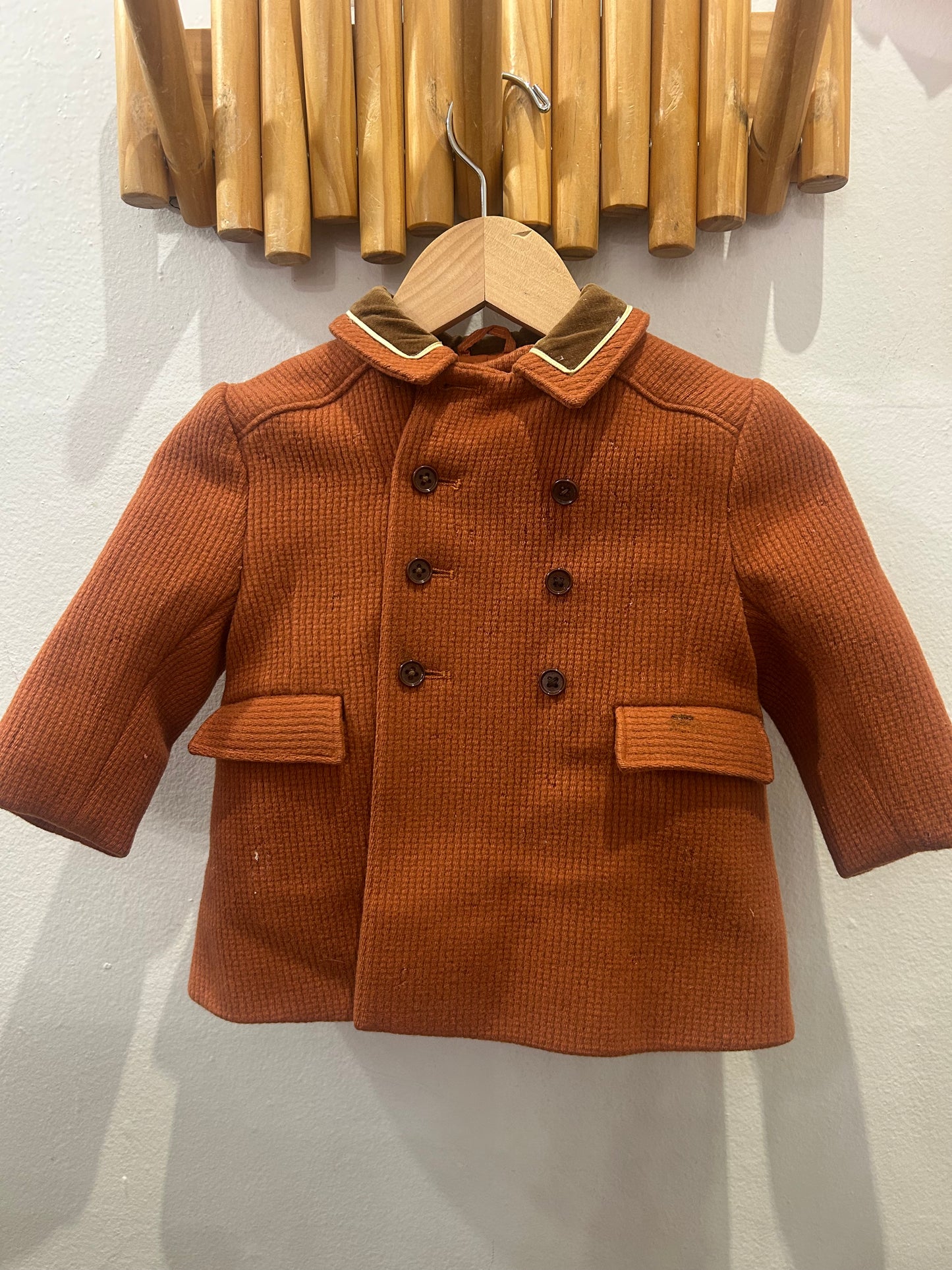 Brown pure wool coat 9m